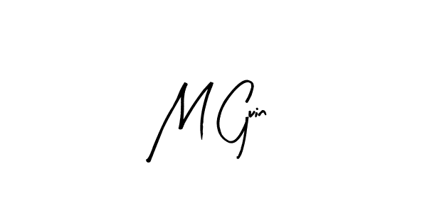 Arty Signature is a professional signature style that is perfect for those who want to add a touch of class to their signature. It is also a great choice for those who want to make their signature more unique. Get M Guin name to fancy signature for free. M Guin signature style 8 images and pictures png
