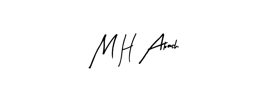 Design your own signature with our free online signature maker. With this signature software, you can create a handwritten (Arty Signature) signature for name M H Akash. M H Akash signature style 8 images and pictures png