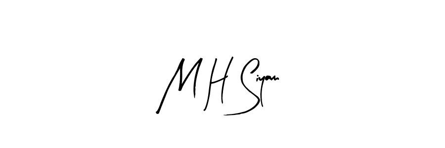 The best way (Arty Signature) to make a short signature is to pick only two or three words in your name. The name M H Siyam include a total of six letters. For converting this name. M H Siyam signature style 8 images and pictures png