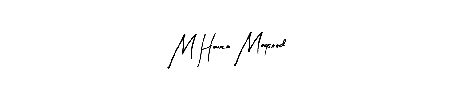 Arty Signature is a professional signature style that is perfect for those who want to add a touch of class to their signature. It is also a great choice for those who want to make their signature more unique. Get M Hamza Maqsood name to fancy signature for free. M Hamza Maqsood signature style 8 images and pictures png