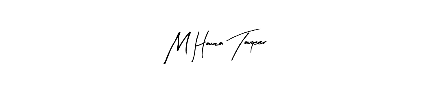 The best way (Arty Signature) to make a short signature is to pick only two or three words in your name. The name M Hamza Tauqeer include a total of six letters. For converting this name. M Hamza Tauqeer signature style 8 images and pictures png