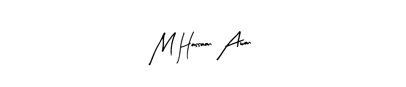 Make a beautiful signature design for name M Hassaan Awan. With this signature (Arty Signature) style, you can create a handwritten signature for free. M Hassaan Awan signature style 8 images and pictures png