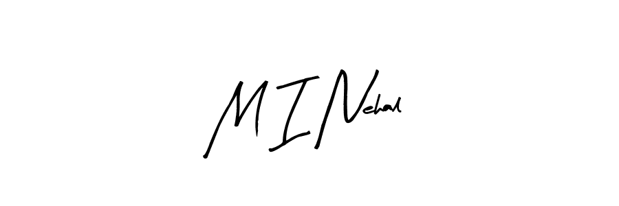 Similarly Arty Signature is the best handwritten signature design. Signature creator online .You can use it as an online autograph creator for name M I Nehal. M I Nehal signature style 8 images and pictures png