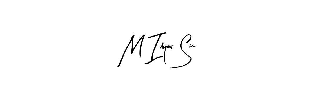 The best way (Arty Signature) to make a short signature is to pick only two or three words in your name. The name M Ilyas Sim include a total of six letters. For converting this name. M Ilyas Sim signature style 8 images and pictures png