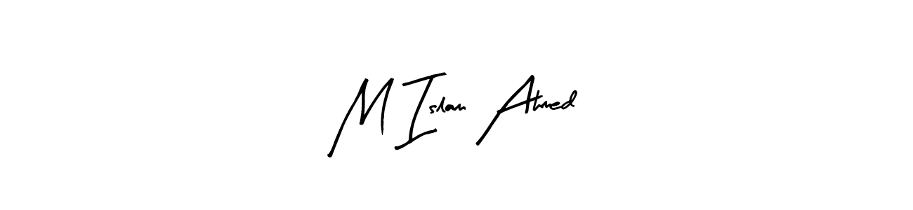 The best way (Arty Signature) to make a short signature is to pick only two or three words in your name. The name M Islam Ahmed include a total of six letters. For converting this name. M Islam Ahmed signature style 8 images and pictures png