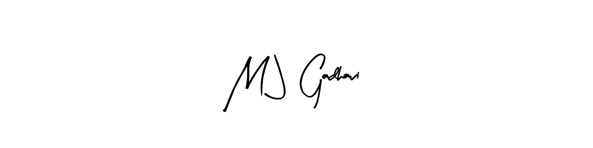 Arty Signature is a professional signature style that is perfect for those who want to add a touch of class to their signature. It is also a great choice for those who want to make their signature more unique. Get M J  Gadhavi name to fancy signature for free. M J  Gadhavi signature style 8 images and pictures png