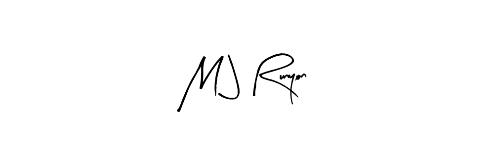 Also You can easily find your signature by using the search form. We will create M J Runyon name handwritten signature images for you free of cost using Arty Signature sign style. M J Runyon signature style 8 images and pictures png