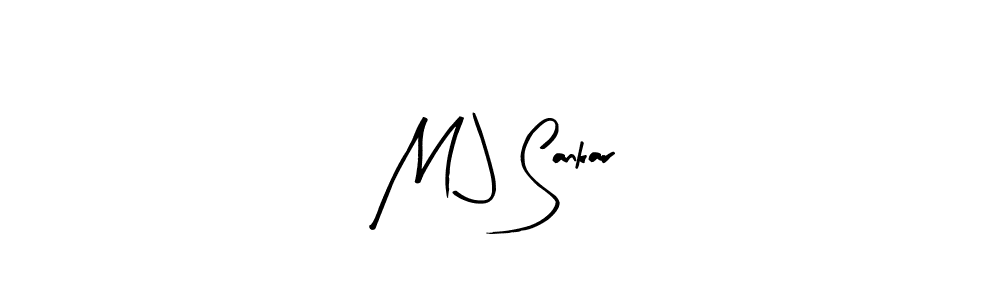 Create a beautiful signature design for name M J Sankar. With this signature (Arty Signature) fonts, you can make a handwritten signature for free. M J Sankar signature style 8 images and pictures png