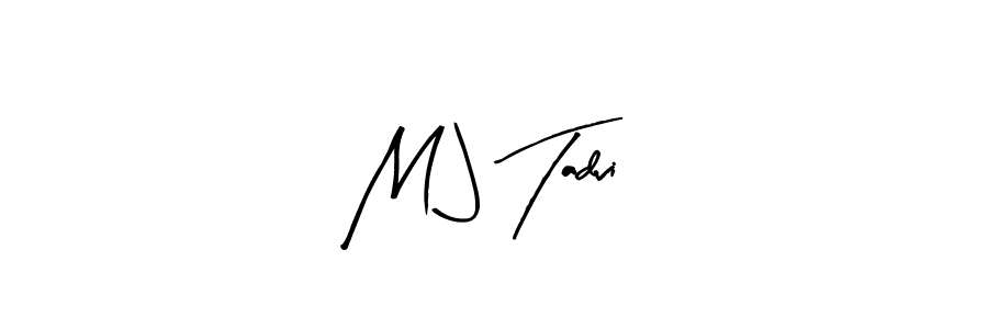 Use a signature maker to create a handwritten signature online. With this signature software, you can design (Arty Signature) your own signature for name M J Tadvi. M J Tadvi signature style 8 images and pictures png