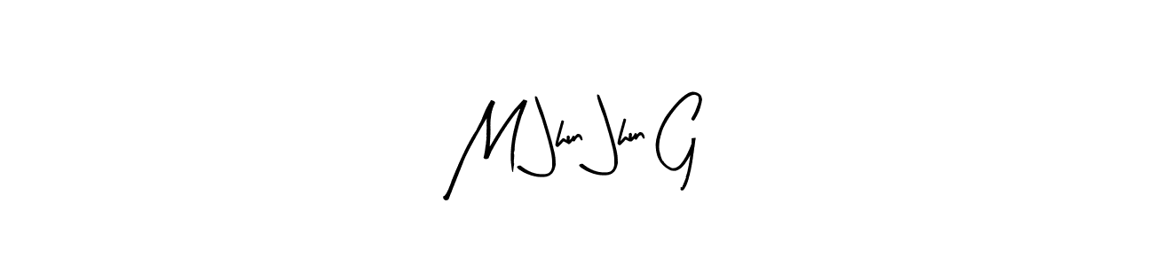Make a beautiful signature design for name M Jhun Jhun G. With this signature (Arty Signature) style, you can create a handwritten signature for free. M Jhun Jhun G signature style 8 images and pictures png