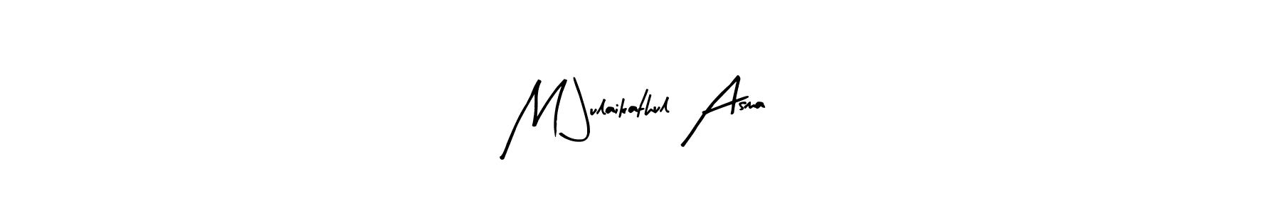 How to make M Julaikathul Asma name signature. Use Arty Signature style for creating short signs online. This is the latest handwritten sign. M Julaikathul Asma signature style 8 images and pictures png