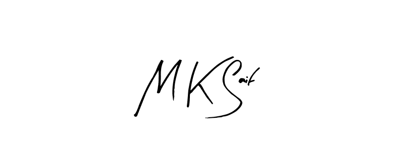 The best way (Arty Signature) to make a short signature is to pick only two or three words in your name. The name M K Saif include a total of six letters. For converting this name. M K Saif signature style 8 images and pictures png