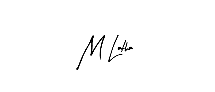 The best way (Arty Signature) to make a short signature is to pick only two or three words in your name. The name M Latha include a total of six letters. For converting this name. M Latha signature style 8 images and pictures png