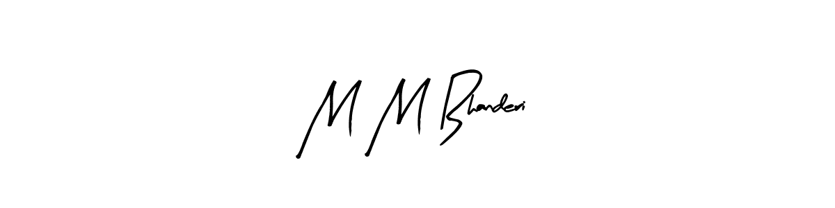 Create a beautiful signature design for name M M Bhanderi. With this signature (Arty Signature) fonts, you can make a handwritten signature for free. M M Bhanderi signature style 8 images and pictures png