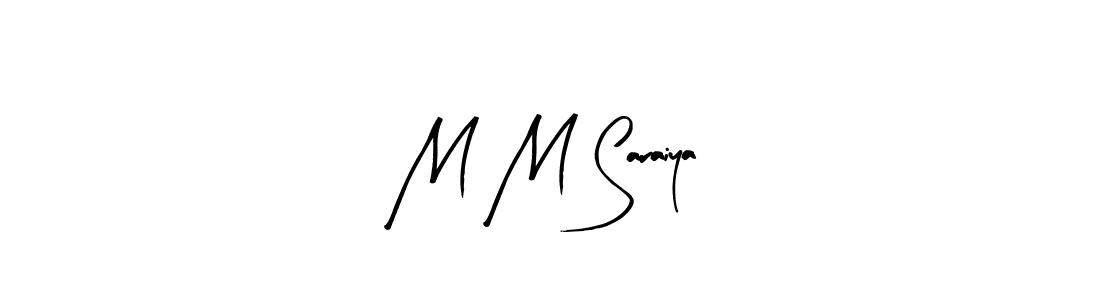 M M Saraiya stylish signature style. Best Handwritten Sign (Arty Signature) for my name. Handwritten Signature Collection Ideas for my name M M Saraiya. M M Saraiya signature style 8 images and pictures png