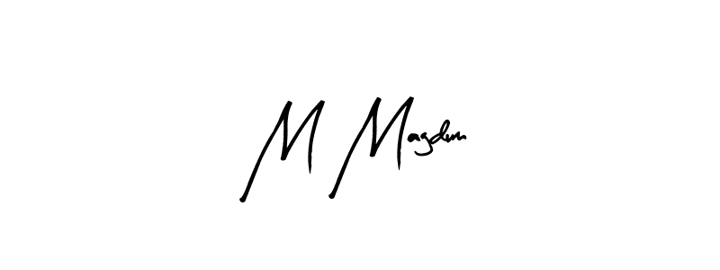 The best way (Arty Signature) to make a short signature is to pick only two or three words in your name. The name M Magdum include a total of six letters. For converting this name. M Magdum signature style 8 images and pictures png