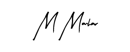 Achieve flawless digital penmanship with M Manhar name in Arty Signature font. The perfect tool for creating online signatures. M Manhar signature style 8 images and pictures png