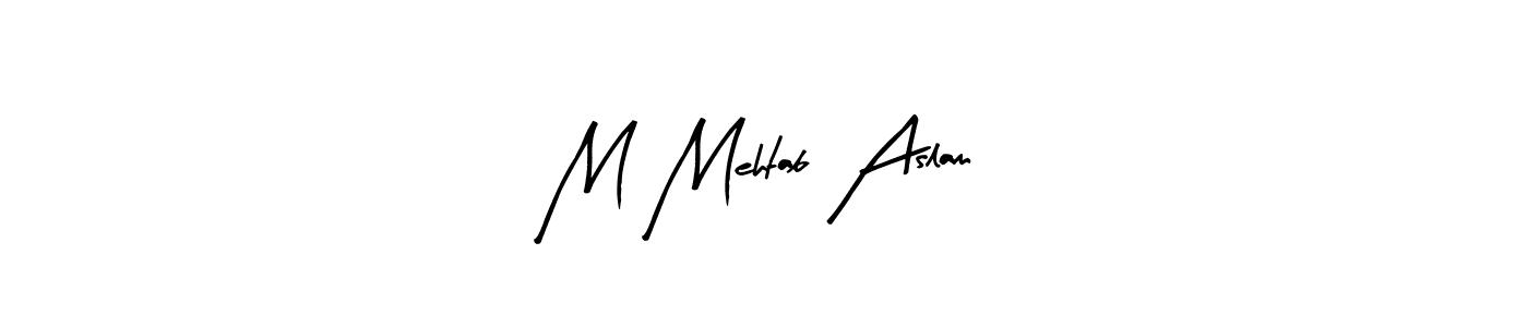 Use a signature maker to create a handwritten signature online. With this signature software, you can design (Arty Signature) your own signature for name M Mehtab Aslam. M Mehtab Aslam signature style 8 images and pictures png