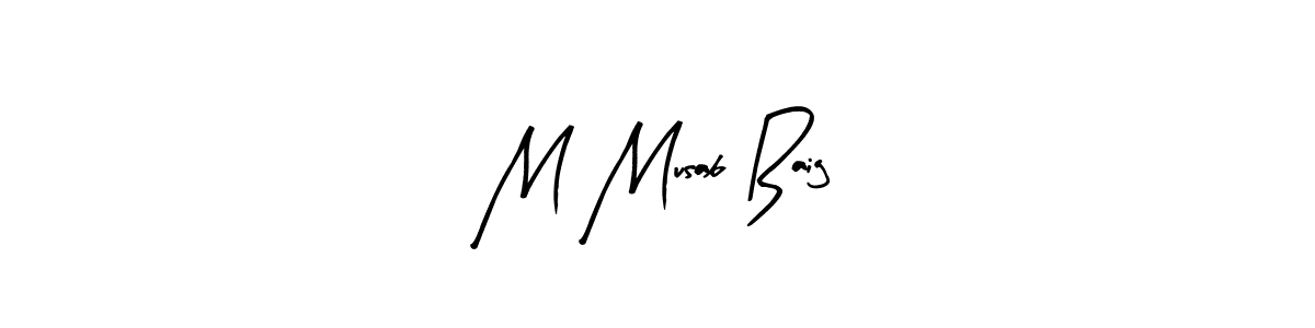 This is the best signature style for the M Musab Baig name. Also you like these signature font (Arty Signature). Mix name signature. M Musab Baig signature style 8 images and pictures png
