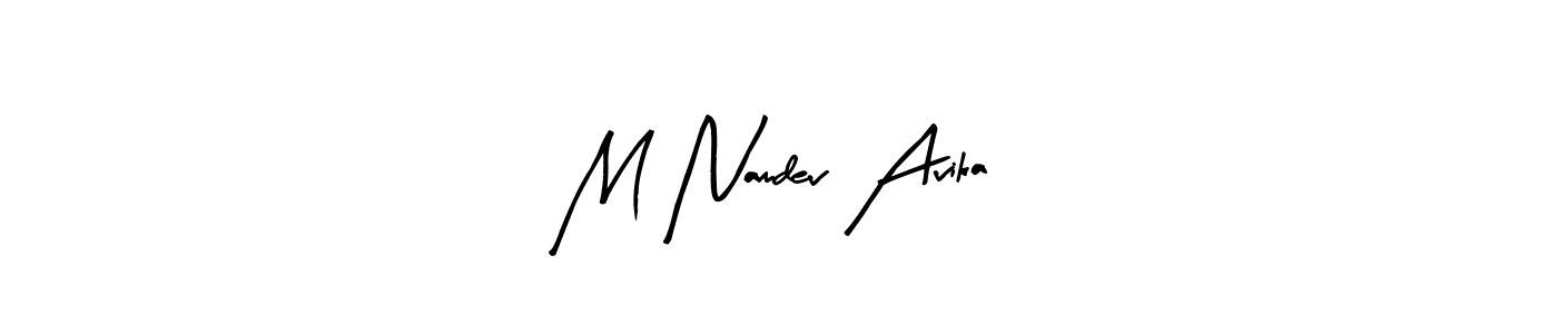 This is the best signature style for the M Namdev Avika name. Also you like these signature font (Arty Signature). Mix name signature. M Namdev Avika signature style 8 images and pictures png