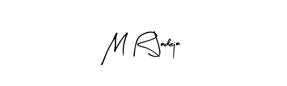 Create a beautiful signature design for name M R Jadeja. With this signature (Arty Signature) fonts, you can make a handwritten signature for free. M R Jadeja signature style 8 images and pictures png