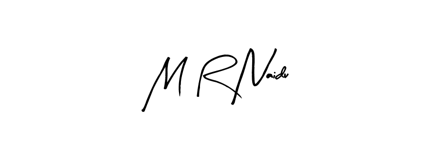 The best way (Arty Signature) to make a short signature is to pick only two or three words in your name. The name M R Naidu include a total of six letters. For converting this name. M R Naidu signature style 8 images and pictures png