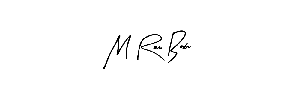 The best way (Arty Signature) to make a short signature is to pick only two or three words in your name. The name M Ram Babu include a total of six letters. For converting this name. M Ram Babu signature style 8 images and pictures png