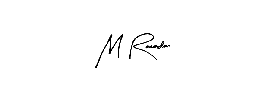 Create a beautiful signature design for name M Ramadan. With this signature (Arty Signature) fonts, you can make a handwritten signature for free. M Ramadan signature style 8 images and pictures png