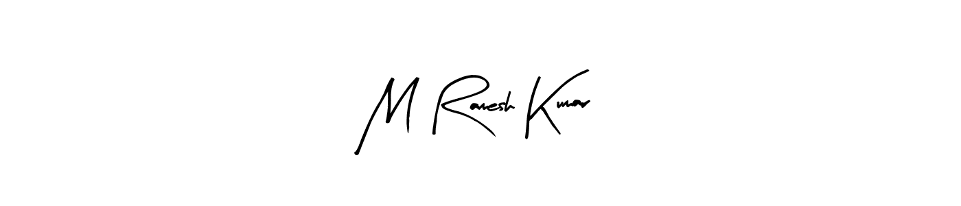 The best way (Arty Signature) to make a short signature is to pick only two or three words in your name. The name M Ramesh Kumar include a total of six letters. For converting this name. M Ramesh Kumar signature style 8 images and pictures png
