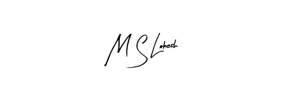 M S Lokesh stylish signature style. Best Handwritten Sign (Arty Signature) for my name. Handwritten Signature Collection Ideas for my name M S Lokesh. M S Lokesh signature style 8 images and pictures png