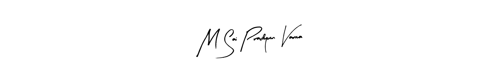 This is the best signature style for the M Sai Pradyumn Varma name. Also you like these signature font (Arty Signature). Mix name signature. M Sai Pradyumn Varma signature style 8 images and pictures png