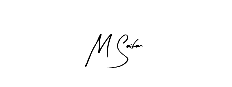 Arty Signature is a professional signature style that is perfect for those who want to add a touch of class to their signature. It is also a great choice for those who want to make their signature more unique. Get M Saifan name to fancy signature for free. M Saifan signature style 8 images and pictures png