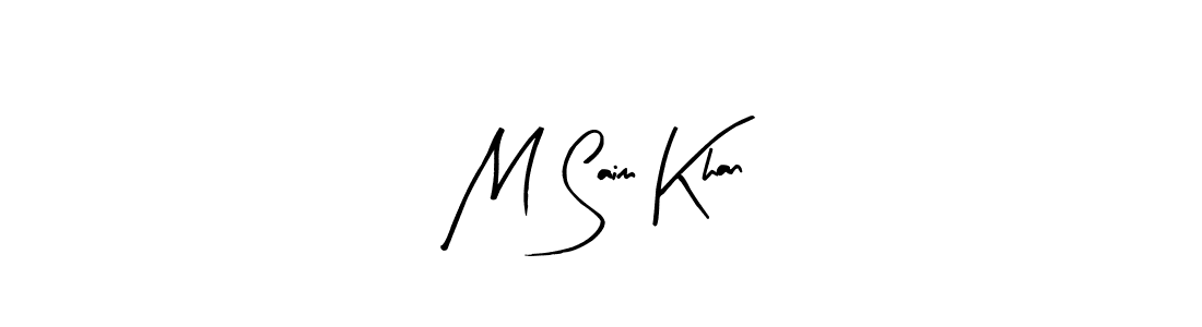 Create a beautiful signature design for name M Saim Khan. With this signature (Arty Signature) fonts, you can make a handwritten signature for free. M Saim Khan signature style 8 images and pictures png