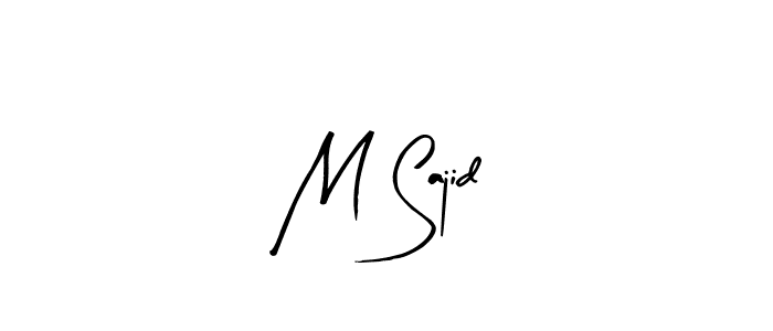 Create a beautiful signature design for name M Sajid. With this signature (Arty Signature) fonts, you can make a handwritten signature for free. M Sajid signature style 8 images and pictures png