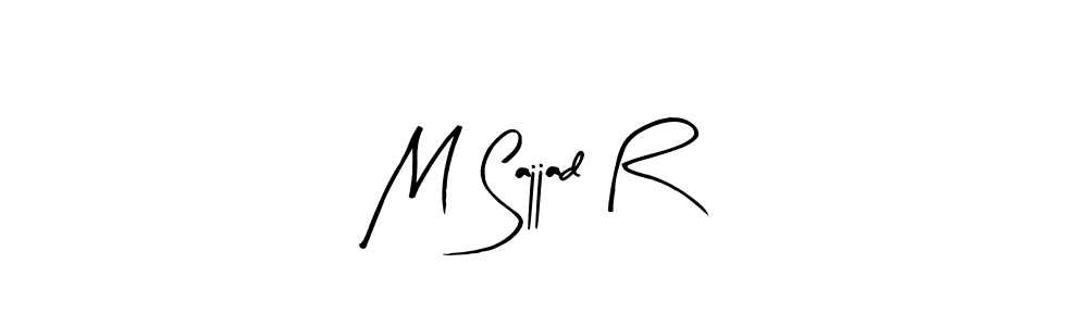 How to make M Sajjad R name signature. Use Arty Signature style for creating short signs online. This is the latest handwritten sign. M Sajjad R signature style 8 images and pictures png