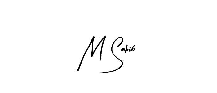 Make a beautiful signature design for name M Sakib. With this signature (Arty Signature) style, you can create a handwritten signature for free. M Sakib signature style 8 images and pictures png