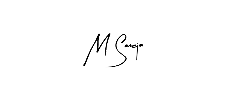 Make a beautiful signature design for name M Sameja. With this signature (Arty Signature) style, you can create a handwritten signature for free. M Sameja signature style 8 images and pictures png