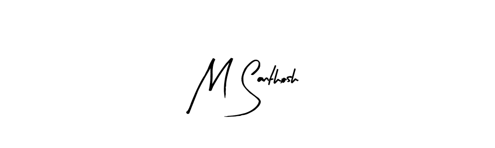 How to make M Santhosh name signature. Use Arty Signature style for creating short signs online. This is the latest handwritten sign. M Santhosh signature style 8 images and pictures png