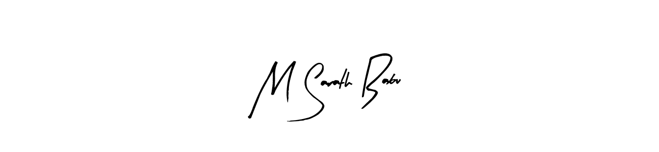 The best way (Arty Signature) to make a short signature is to pick only two or three words in your name. The name M Sarath Babu include a total of six letters. For converting this name. M Sarath Babu signature style 8 images and pictures png