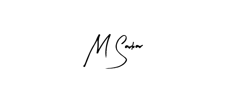 Create a beautiful signature design for name M Sarkar. With this signature (Arty Signature) fonts, you can make a handwritten signature for free. M Sarkar signature style 8 images and pictures png