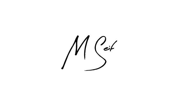 Create a beautiful signature design for name M Seif. With this signature (Arty Signature) fonts, you can make a handwritten signature for free. M Seif signature style 8 images and pictures png
