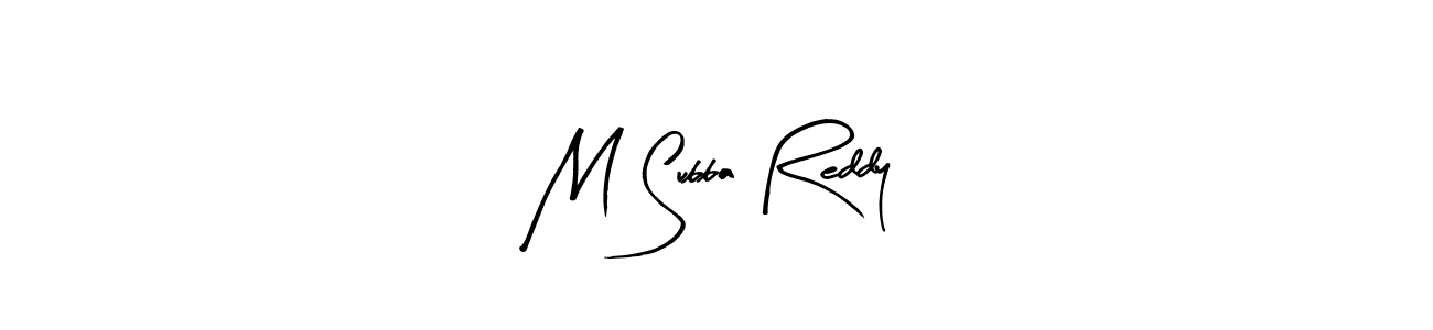 You can use this online signature creator to create a handwritten signature for the name M Subba Reddy. This is the best online autograph maker. M Subba Reddy signature style 8 images and pictures png