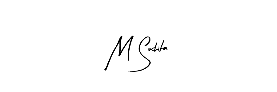 Arty Signature is a professional signature style that is perfect for those who want to add a touch of class to their signature. It is also a great choice for those who want to make their signature more unique. Get M Suchita name to fancy signature for free. M Suchita signature style 8 images and pictures png