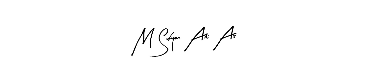 Make a beautiful signature design for name M Sufyan Ali As. With this signature (Arty Signature) style, you can create a handwritten signature for free. M Sufyan Ali As signature style 8 images and pictures png