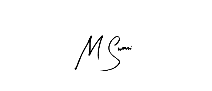Create a beautiful signature design for name M Swami. With this signature (Arty Signature) fonts, you can make a handwritten signature for free. M Swami signature style 8 images and pictures png