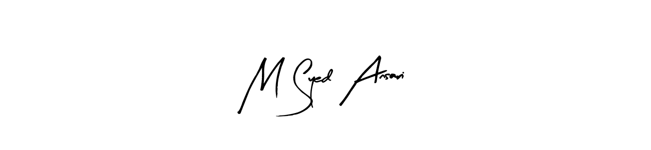 Arty Signature is a professional signature style that is perfect for those who want to add a touch of class to their signature. It is also a great choice for those who want to make their signature more unique. Get M Syed Ansari name to fancy signature for free. M Syed Ansari signature style 8 images and pictures png