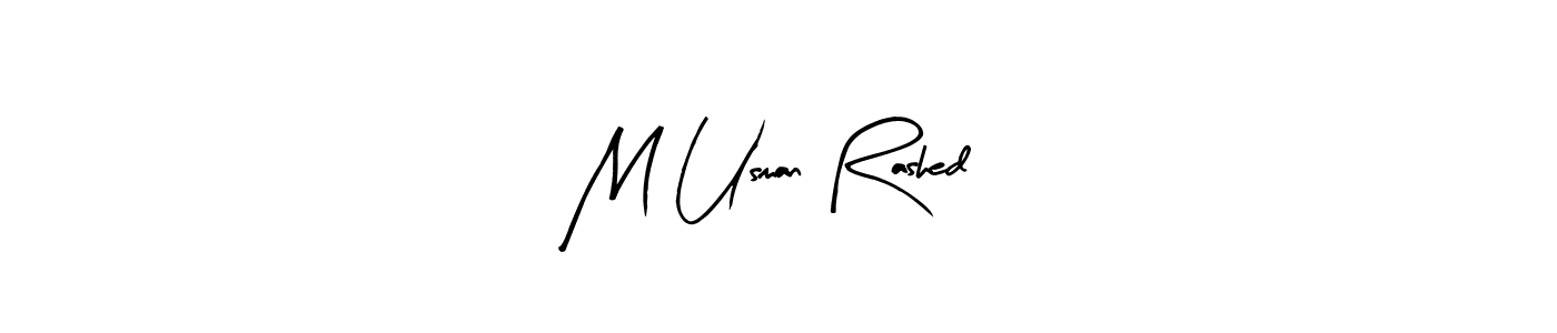 Similarly Arty Signature is the best handwritten signature design. Signature creator online .You can use it as an online autograph creator for name M Usman Rashed. M Usman Rashed signature style 8 images and pictures png