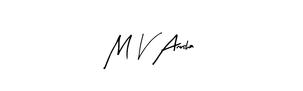 Make a beautiful signature design for name M V Anusha. With this signature (Arty Signature) style, you can create a handwritten signature for free. M V Anusha signature style 8 images and pictures png