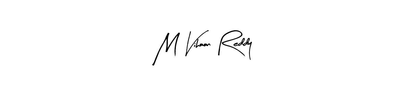 if you are searching for the best signature style for your name M Vihaan Reddy. so please give up your signature search. here we have designed multiple signature styles  using Arty Signature. M Vihaan Reddy signature style 8 images and pictures png