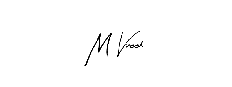 Use a signature maker to create a handwritten signature online. With this signature software, you can design (Arty Signature) your own signature for name M Vineel. M Vineel signature style 8 images and pictures png